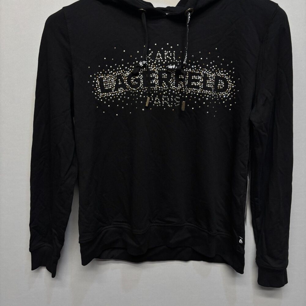 NWT Karl Lagerfeld Paris Women Pullover Hoodie Sweatshirt XS X-Small C088 -14 - Picture 13 of 16
